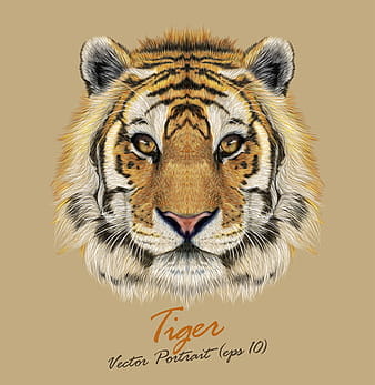 Fondo de arte de tigre realista eps