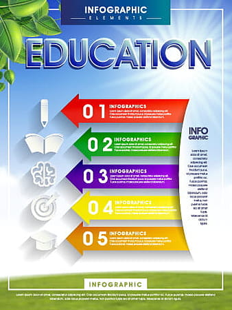Education and teaching business infographics vector eps