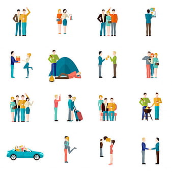 Friends Icons Set eps vector