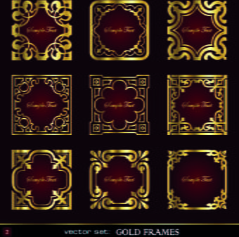 Different gold frames vector eps