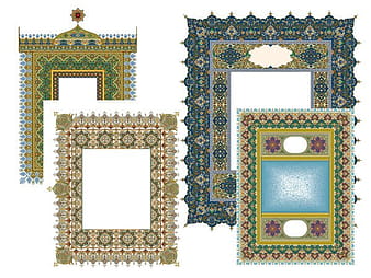 4 Exquisite classic pattern lace ai eps vector