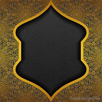 Vectores de fondo de decoración dorada del Islam set  eps