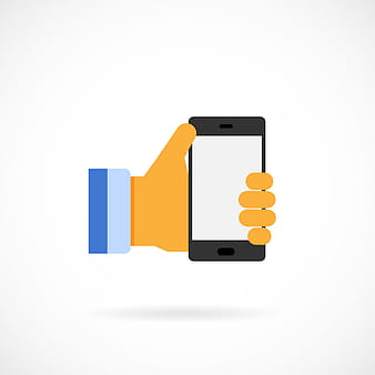 Mobile phone holding hand vector eps ai