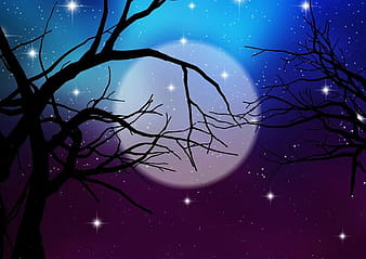 Halloween background with spooky trees eps vector