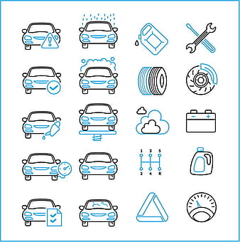 Collection of car repair service icons eps vector