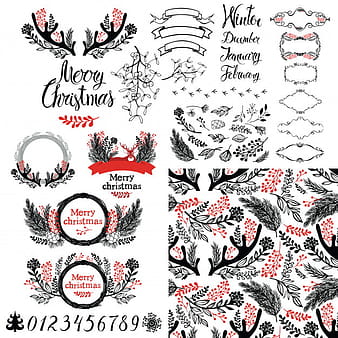 Merry Christmas set eps vector