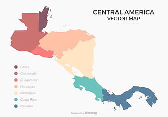 Central America Map With Colored Countries svg ai psd vector