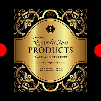 Luxury ornamental gold label vector material  eps