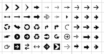 Símbolos e iconos de flechas ai