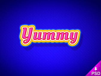 Yummy Text Style psd vector