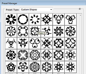 photoshop shapes vector set csh