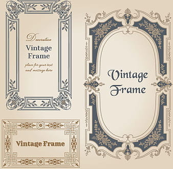 Conjunto de gráficos vectoriales de marco vintage decorativo eps