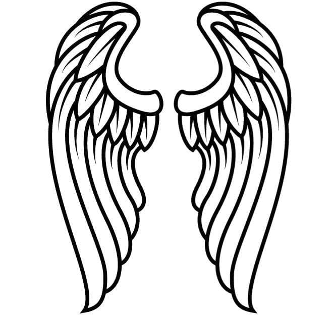 wings outline vector clip art ai eps | UIDownload