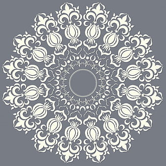 Ornamental round lace with damask and arabesque elements eps vector