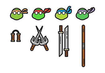 Free Cute Ninja Turtles Vectors ai