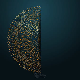 Decoración de mandala dorado ai