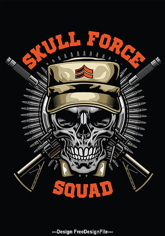 military skull design vector eps