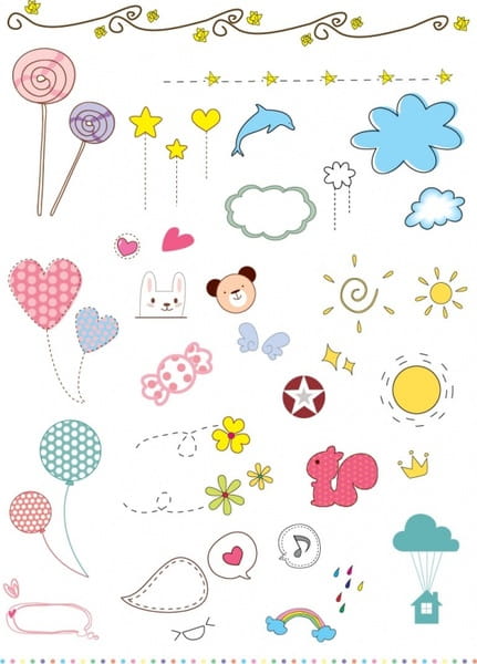 Vector Cute Elements eps