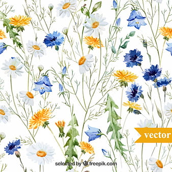 Hand painted flowers ai eps vector