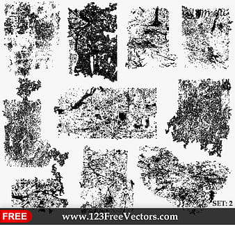 Grunge Texture Illustrator Set-2 ai eps vector