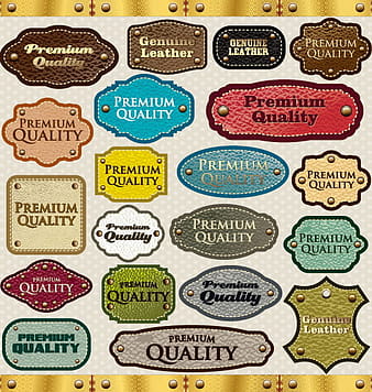 Different leather lables and tags mix vector  eps