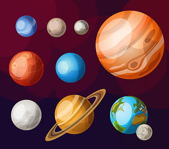 Solar system planets vector material  ai