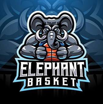 Elephant esport mascot logo vector eps