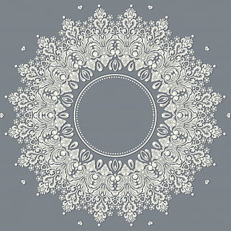 Ornamental round lace with damask and arabesque elements eps vector