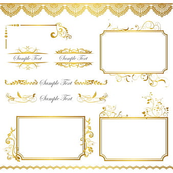 Caligrafía de decoración dorada con marco y bordes vector 11 ai