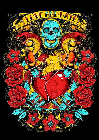 Vector de cartel de tatuaje de dibujos animados eps