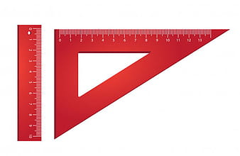 Ruler and triangle. Measuring, tools, geometry. eps vector