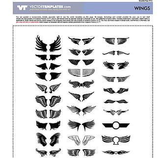 alas vectoriales estilizadas cdr eps