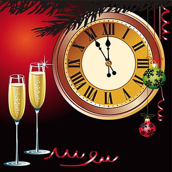 Champagne And Other Elements Of Vector Butterfly Clock eps