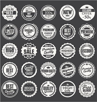 Black with white premium quality labels vector  eps