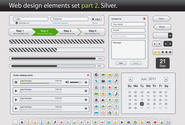 Web design interface elements vector eps | UIDownload