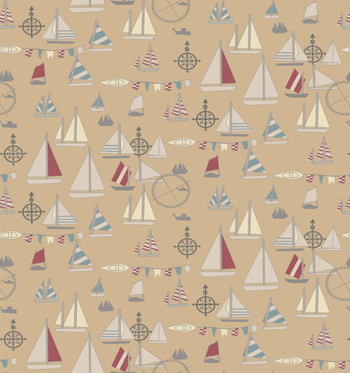 Nautical elements seamless pattern vector eps