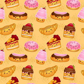 Seamless sweet baked pastries eps vector