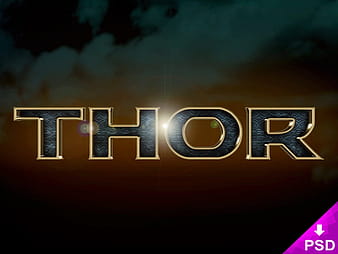 Thor Text Style psd vector
