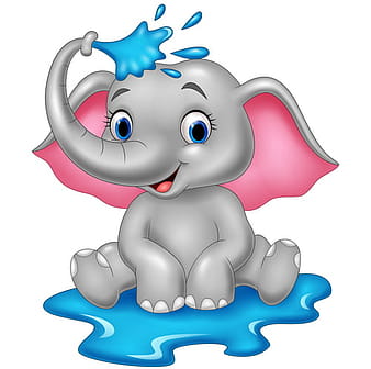 Baby elephant shower cartoon vector eps