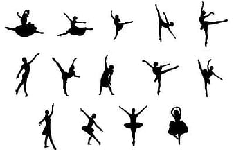 Vector People silhouette ballet moves material eps