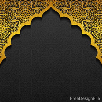 Vectores de fondo de decoración dorada del Islam set  eps