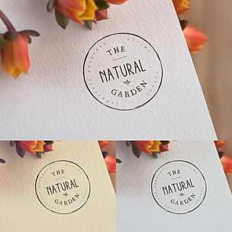 Maqueta de logo floral psd