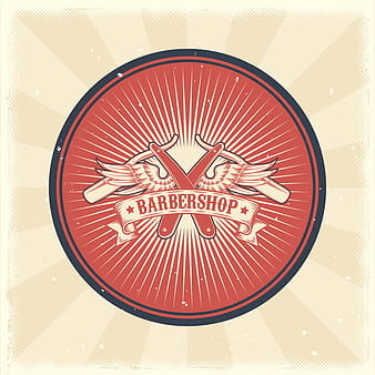 Barbershop retro badge vector material 10 eps