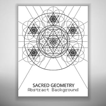 Abstract brochure template with sacred geometry drawing eps vector