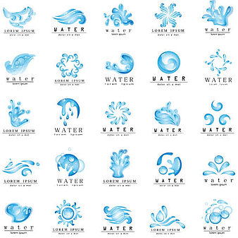 Water Splash Logotypes vector set ai