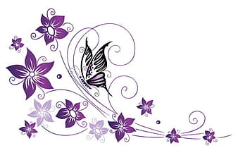 Ornament floral with butterflies vectors material  svg