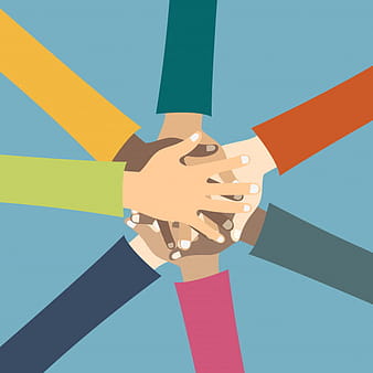 Friends showing unity and teamwork eps vector