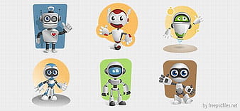 Robot Vector Character Set 1 psd