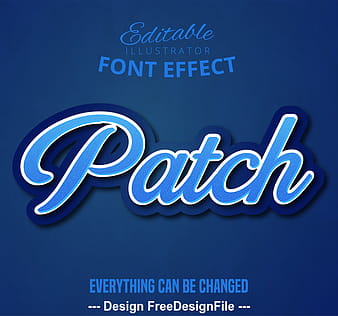 3d patch font text effect vector eps