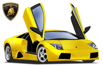 Yellow Lamborghini Gallardo psd vector